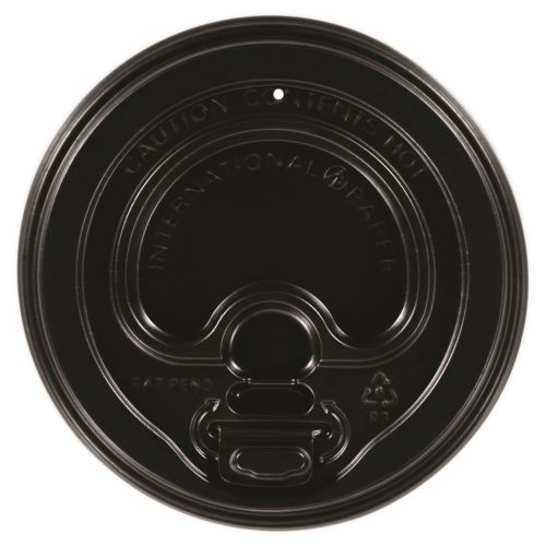 Tapa Dome Lock-Back para Vaso de Bebidas Calientes, Para Vasos de 10-24 oz, Negro